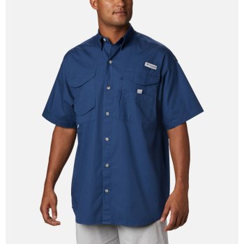 Columbia PFG Bonehead Short Sleeve Big, Camisa Grises Oscuro Para Hombre | 215403-XMZ